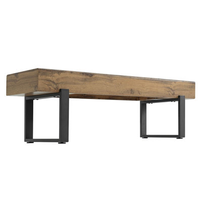 Banc de 59 po en bois pour la chambre à coucher au bout du lit, bancs de table de cuisine d'intérieur de ferme, banc à chaussures moderne polyvalent pour le vestibule