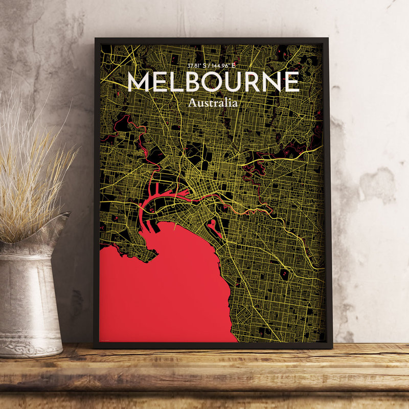 Melbourne - No Frame Print, 91.4cm H x 61cm W x 0.13cm D