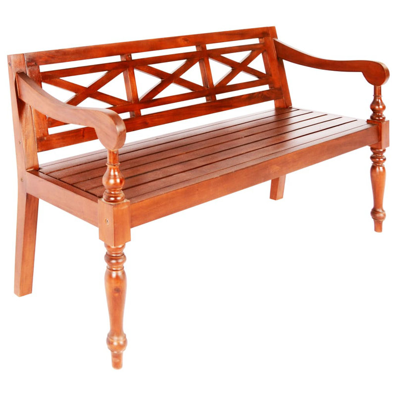 Banc pour hall d'entrée avec banc pour le couloir en bois d'acajou de style entier, Marron foncé