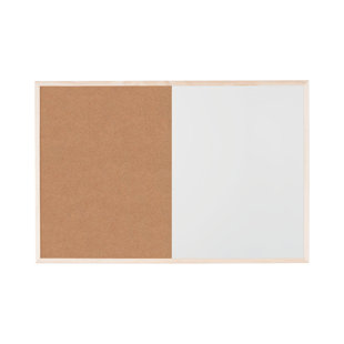 Bi-Office budget non-magnetic combination board with wooden frame