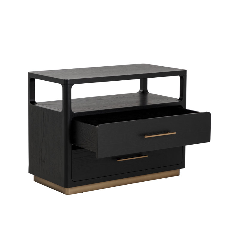 DANETTE 2 - Drawer Nightstand, Black