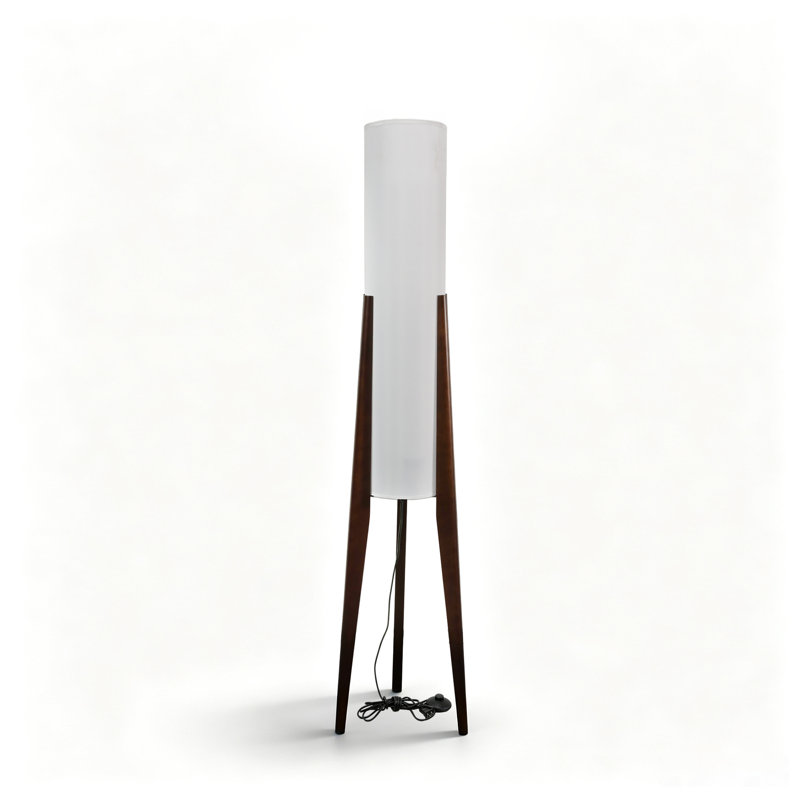 46'' Soild Wood Tripod Floor Lamp, Walnut, 46 Inch