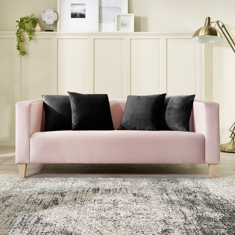 Aunchman 3 Seater Upholstered Sofa, Blush