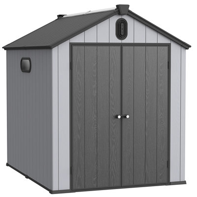 XWT012-1 6*8Ft Resin Plastic Storage Shed For Backyard Garden Big Spire Tool Storage