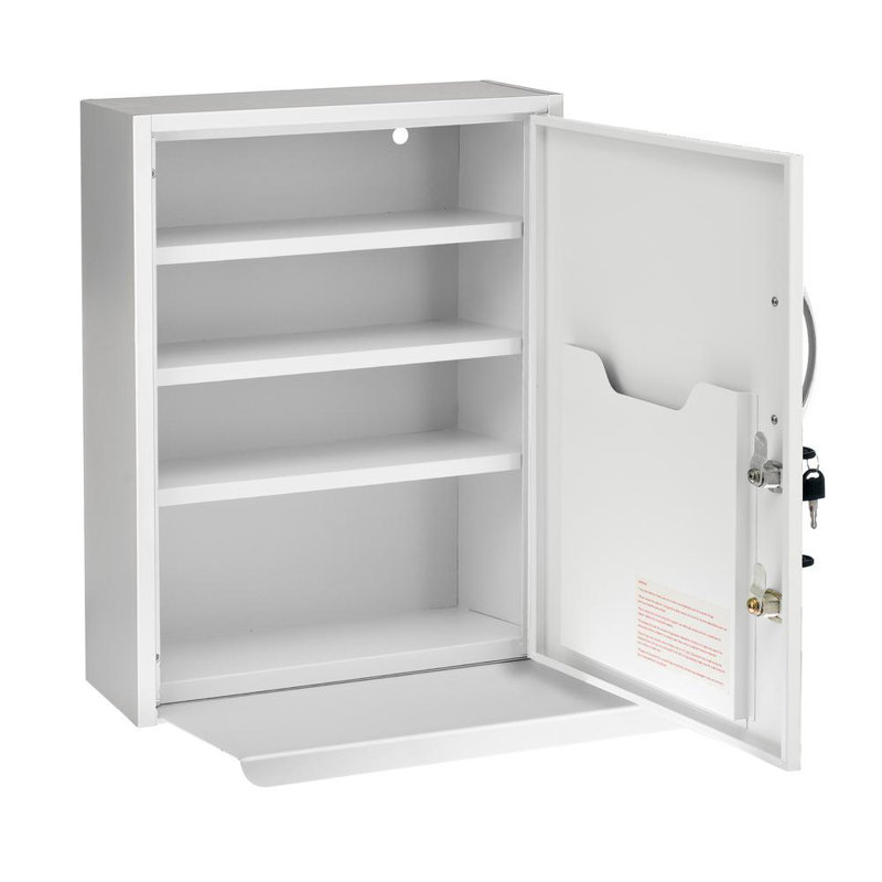 Armoire à pharmacie sans cadre à fixation en surface 16 po x H 21 po avec 3 tablettes fixes, Blanc