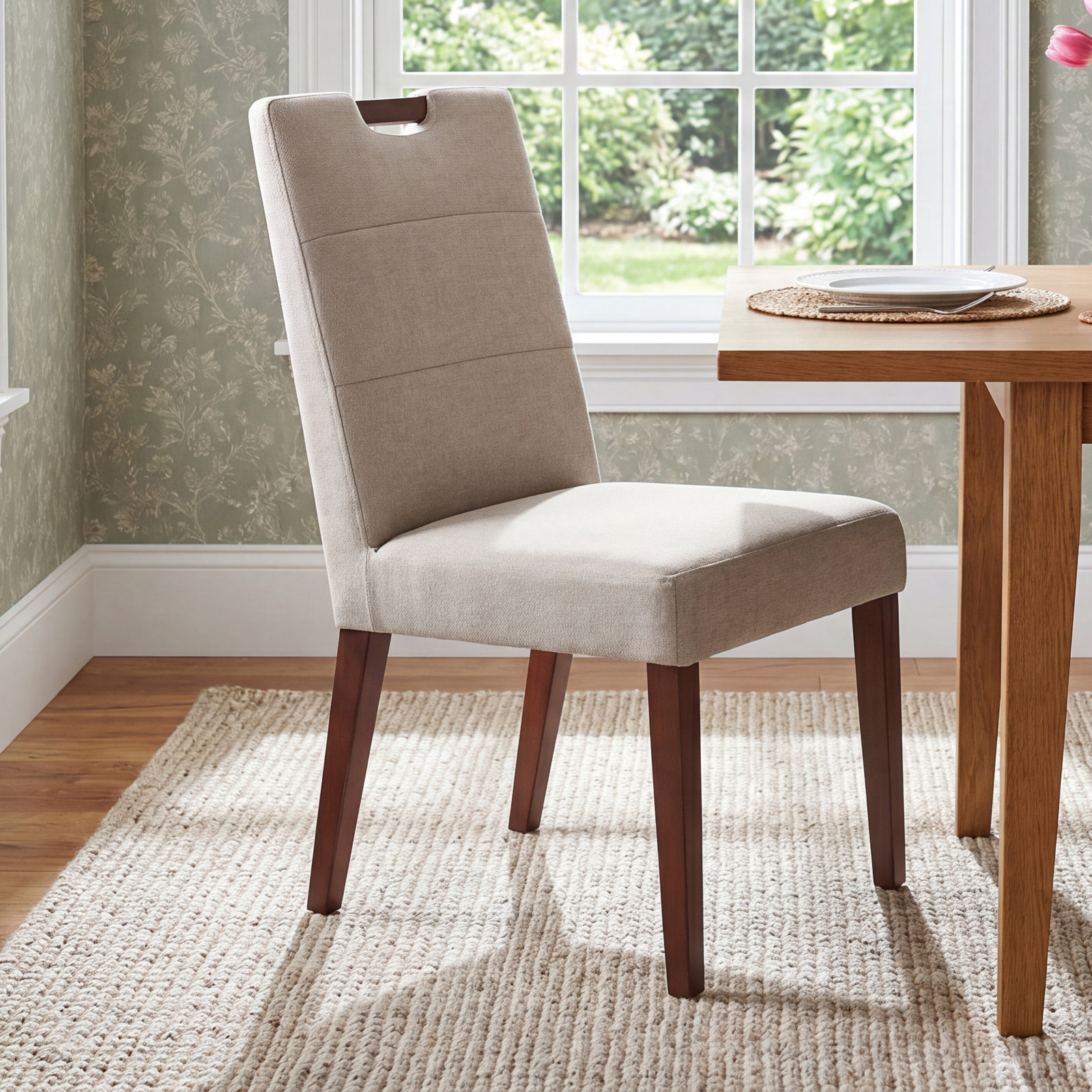 Sylvan Linen Parsons Dining Chair, Effie Flax Performance Linen