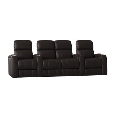 Upholstered Home Theater Seating with Cup Holder