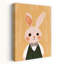 Dapper Bunny Portrait Contemporary Rabbit Forest Wall Art Print 1 Piece Wrapped Canvas Wall Art-2023374964