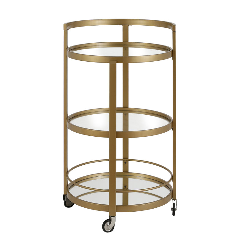 Hause Metal Bar Cart, Brass