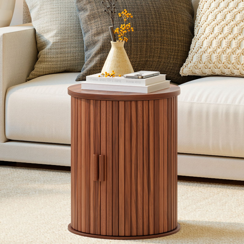 Tray Top Block End Table, Brown