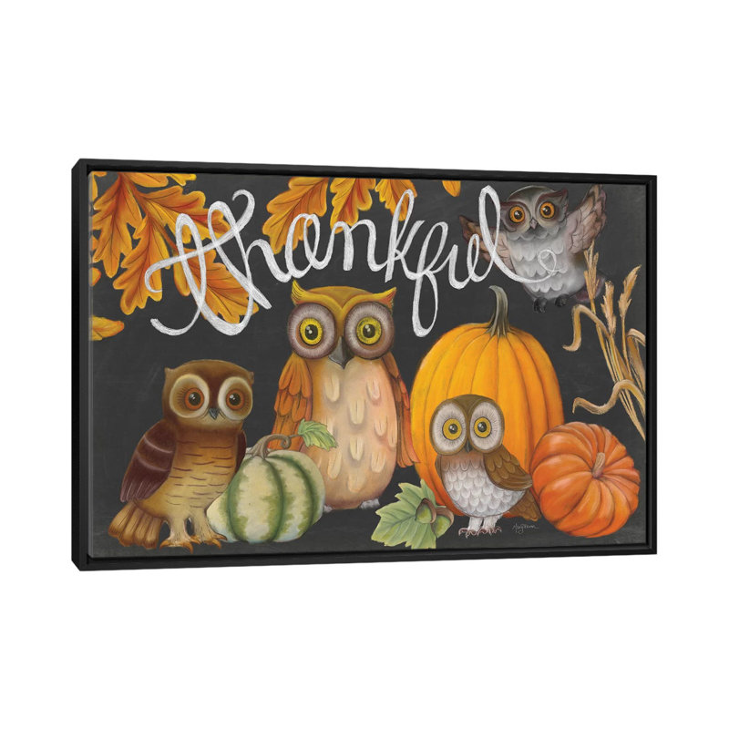 « harvest hibou iii », reproduction d’impression sur toile tendue, H 18 po x l 26 po x P 1,5 po, Toile avec cadre noir