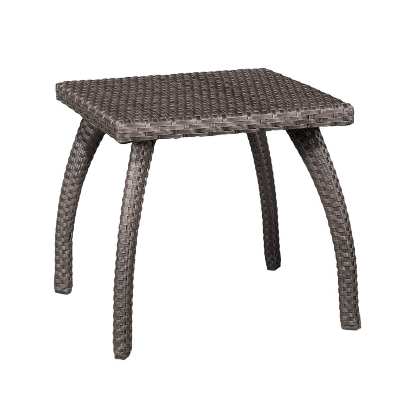 Brown Side Table - , Fits Outdoor Living Style Pe & Powder Coated Iron, Adds Holding Space To Patio
