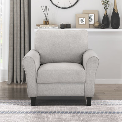 Emilio 37" Modern & Contemporary Accent Chair with Chenille Fabric Upholstery, Exposed Feet, Foam over Pocket Coils