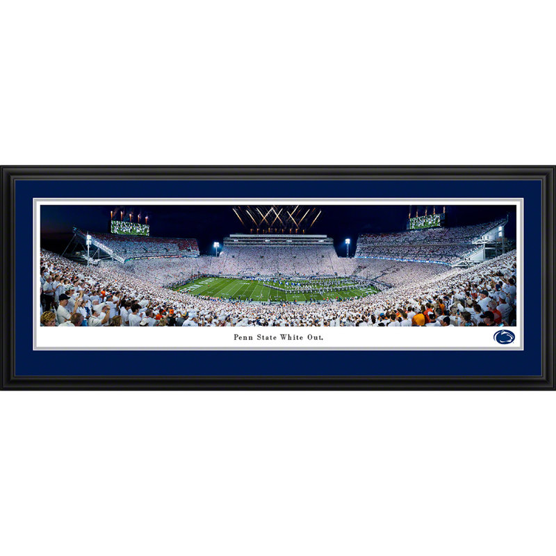 Impression panoramique Penn State White Out Football, H 13,5 po x l 40 po x P 0,38 po, Sans cadre