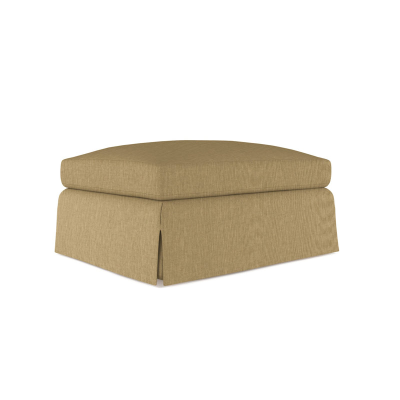 Ludlow Ottoman, Plush Velvet Blue Print, Ebony