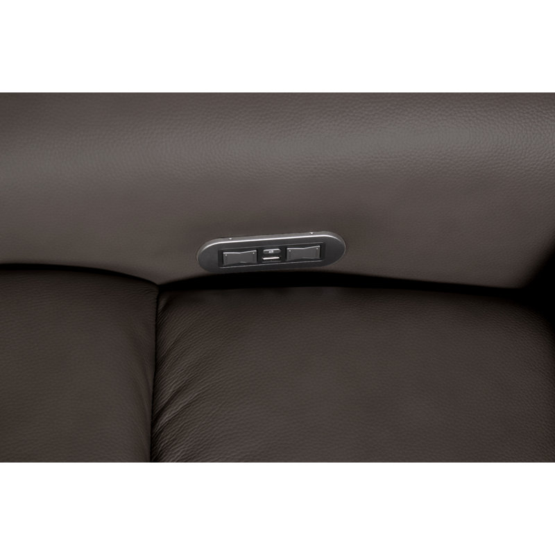 Fauteuil inclinable électrique en cuir véritable Emaad, Brun