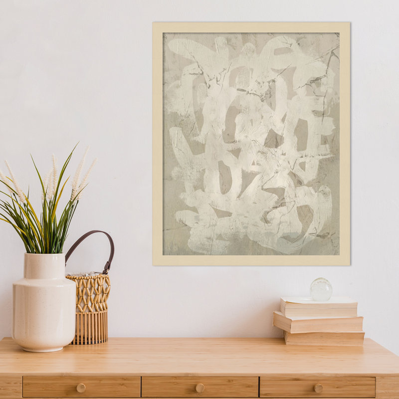 Décoration murale Impasto Artifact II par June Erica Vess, neutre et minimaliste, H 21 po x l 17 po