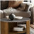 Round Mixed Material Coffee Table With Shelf