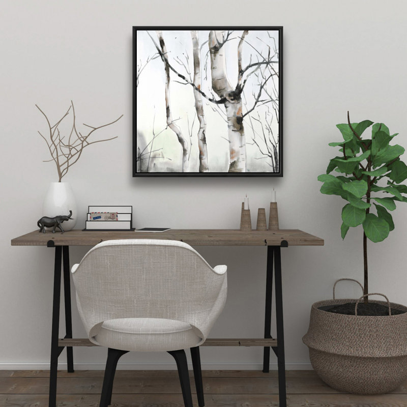 Three birches trees - 24"x24" Framed canvas