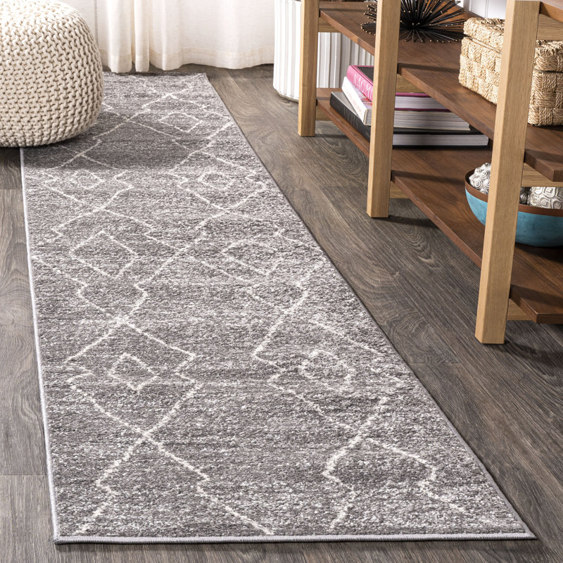 Bradsher Moroccan Beni Souk Gray/Cream Rug, Runner 2'3" x 8'