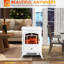 Foyer électrique de 56 cm (22 pouces), poêle sur pied avec flammes et bûches DEL réalistes, protection contre la surchauffe, 750 W/1500 W, blanche-597061953