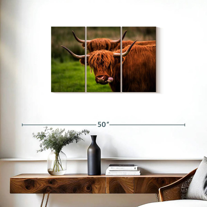 Brampt Fluffy Highland Cows, 20" H x 33" W