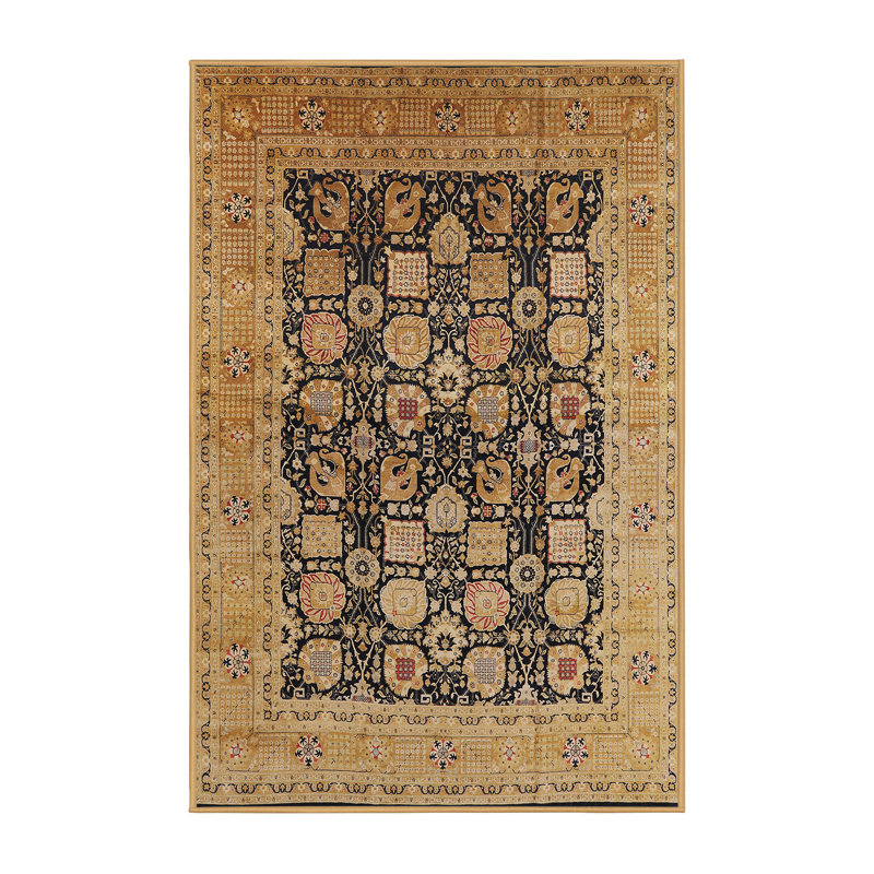 Tapis brun / noir Marymount, Rectangle 6 pi x 9 pi