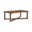 Table basse Bly, plateau rectangulaire de 48 pouces, base en X, brun clair