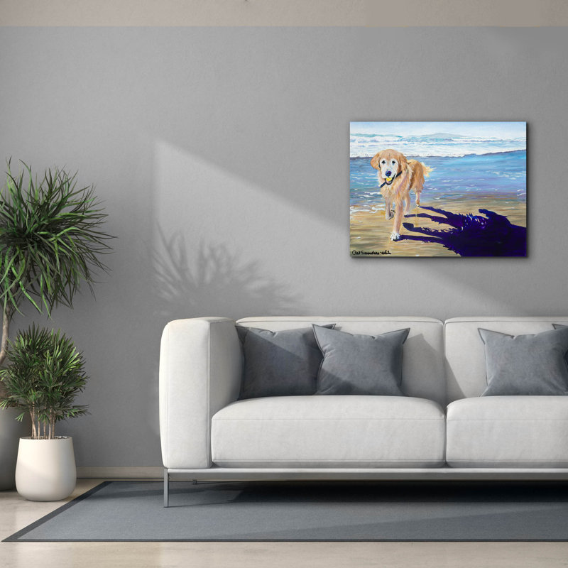 Art mural sur toile Epic Graffiti «Ali At The Beach» par Pat Saunders-White, 34 po x 26 po, H 26 po x l 34 po