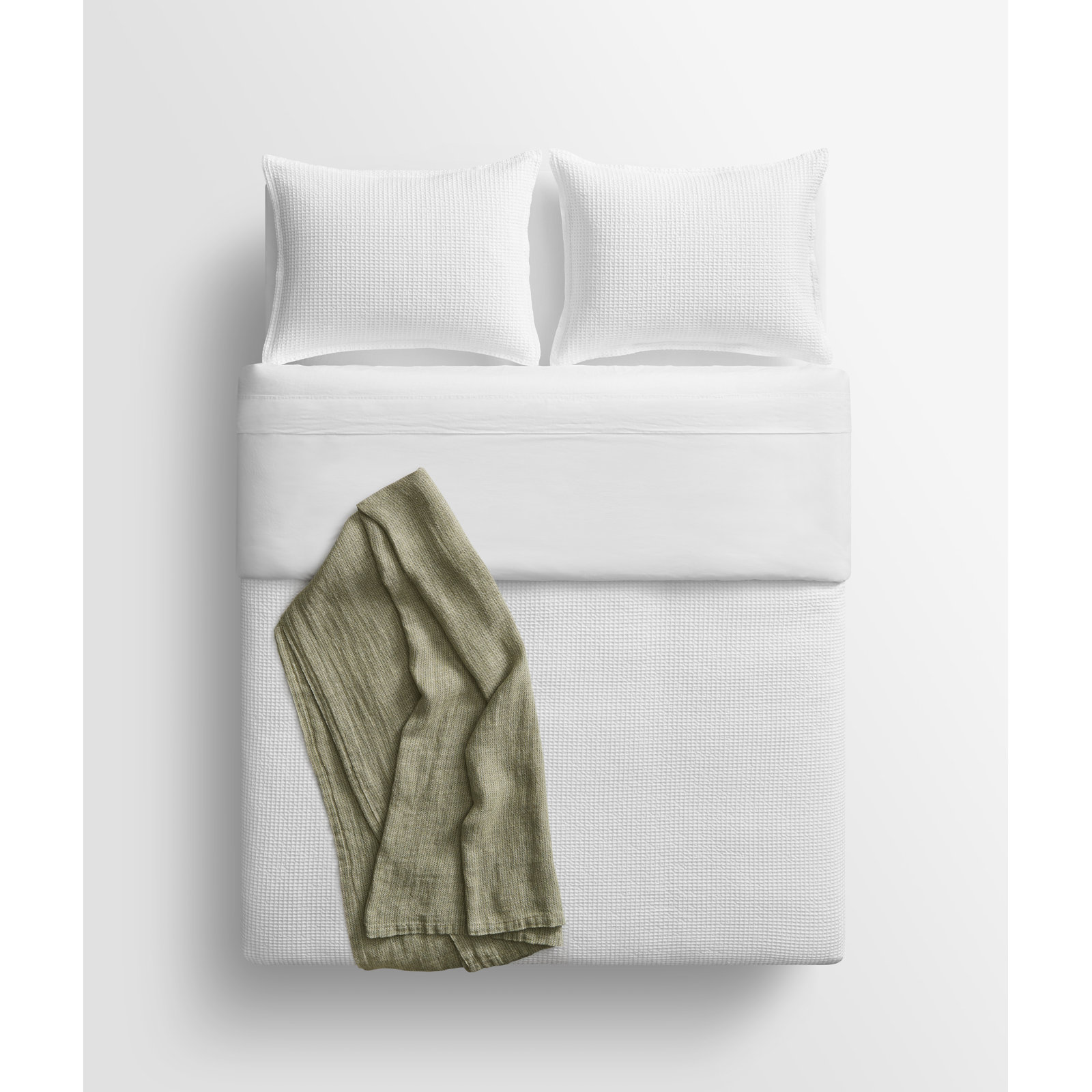 Marais Linen Hand Woven Throw Blanket, Gray