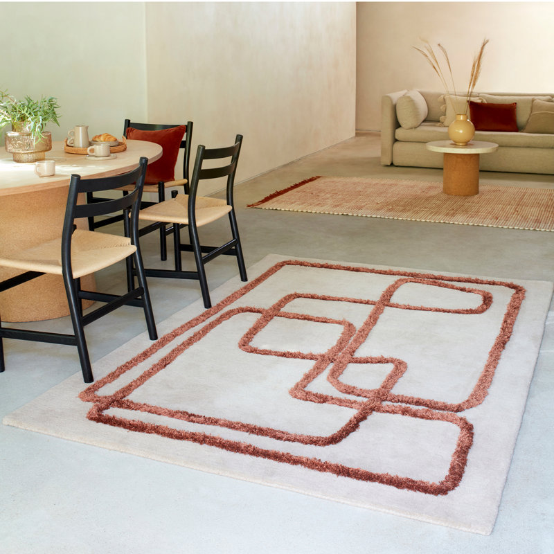 Brinlie Geometric Wool Hand Tufted Area Rug, Rectangle 200 x 300cm