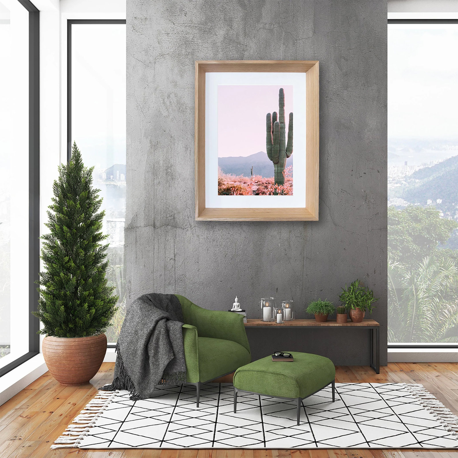 Cedar Tree in Pot, 47.2" H X 17.7" W X 17.7" D