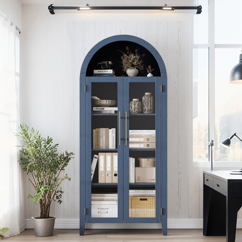 160.5cm H x 80cm W Standard Bookcase, Blue