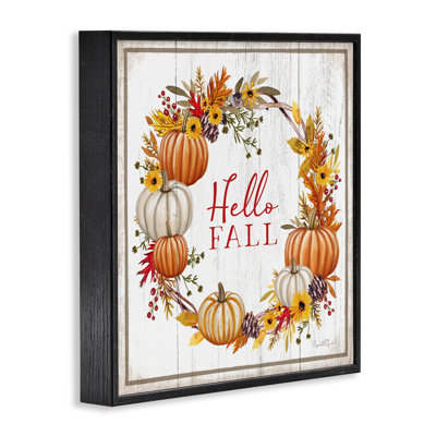Rustic Hello Fall Framed Giclee Art by Elizabeth Tyndal