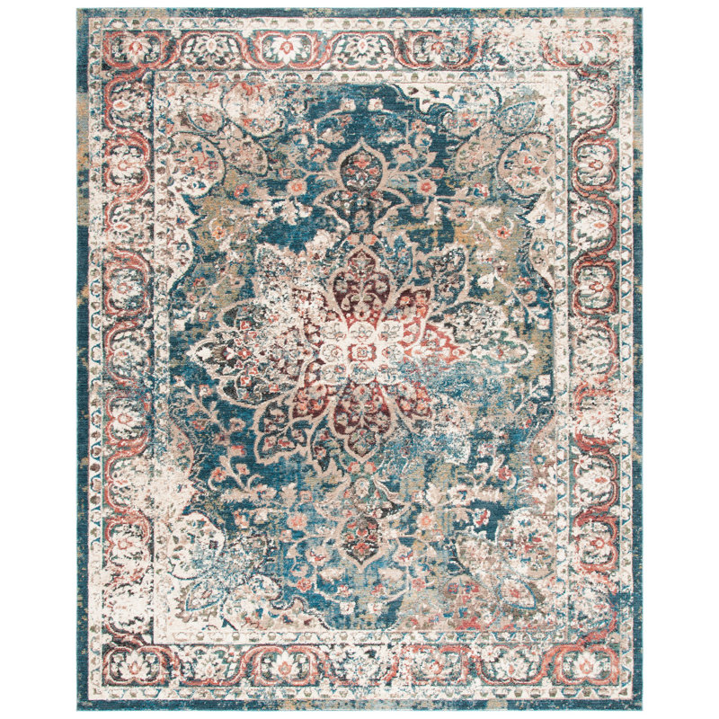 Tapis turquoise Cooksey, Rectangle 8 pi x 10 pi