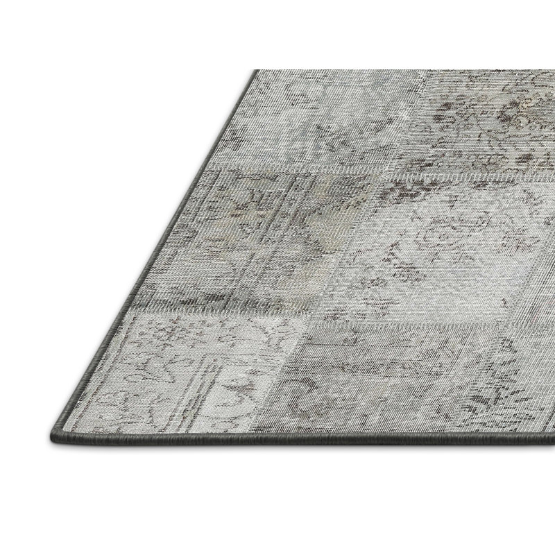 Tapis contemporain gris / beige, Rectangle 7 pi x 10 pi