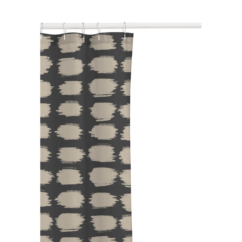 Rideau de douche ultra-mince à pois, Gris anthracite