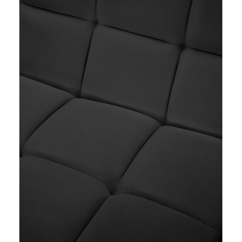 Fauteuil en velours capitonné l 34 po, Velours noir