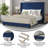 Upholstered Platform Bed with Vertical Stitched Wingback Headboard, Slatted Mattress Foundation-72413571-72413570