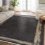 Tapis noir tissé antidérapant à motif numérique imprimé géométrique noir