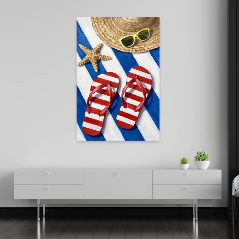 Summer Beach Essentials Starfish Coastal Wall Art Print 1 Piece Wrapped Canvas Wall Art, 152.4cm H x 101.6cm W