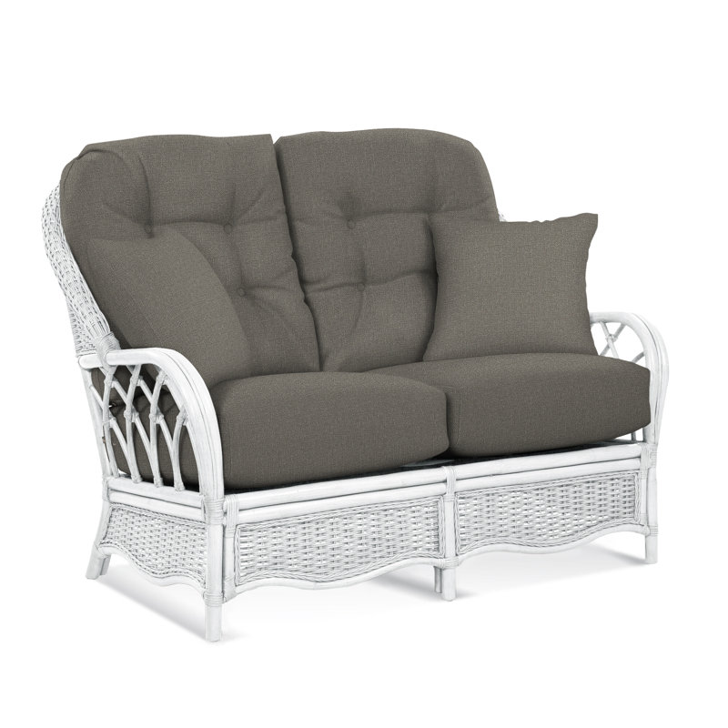 Everglade Upholstered 53'' Loveseat, Gray Sugar Performance; 0863-84, Frost White