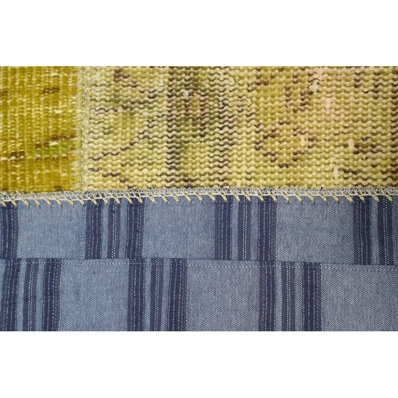 Tapis de couloir élégant en patchwork jaune 3 x 10 pour la décoration intérieure