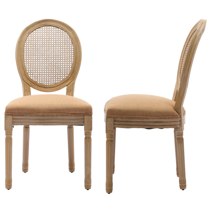 Amando 19.7'' H Upholstered Side Chair, Brown, Oak Wood