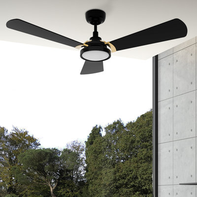 Ventilateur de plafond intelligent DEL à 3 pales 56 "avec lumière 