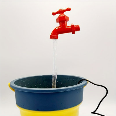 Fontaine d'arrosage rouge rustique - bec coulant invisible, robinet flottant avec pompe