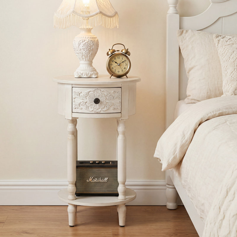 1 Drawer Nightstand, White