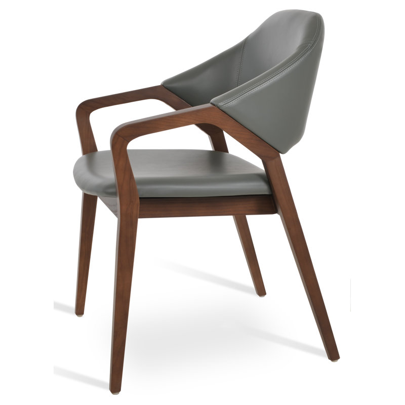 Luna Upholstered Arm Chair in Gray