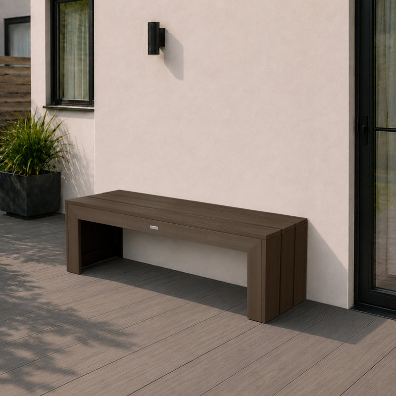 Monroe Modern 55" Outdoor Bench, Weathered Acorn