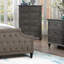 Commode 5 tiroirs en bois gris foncé antique